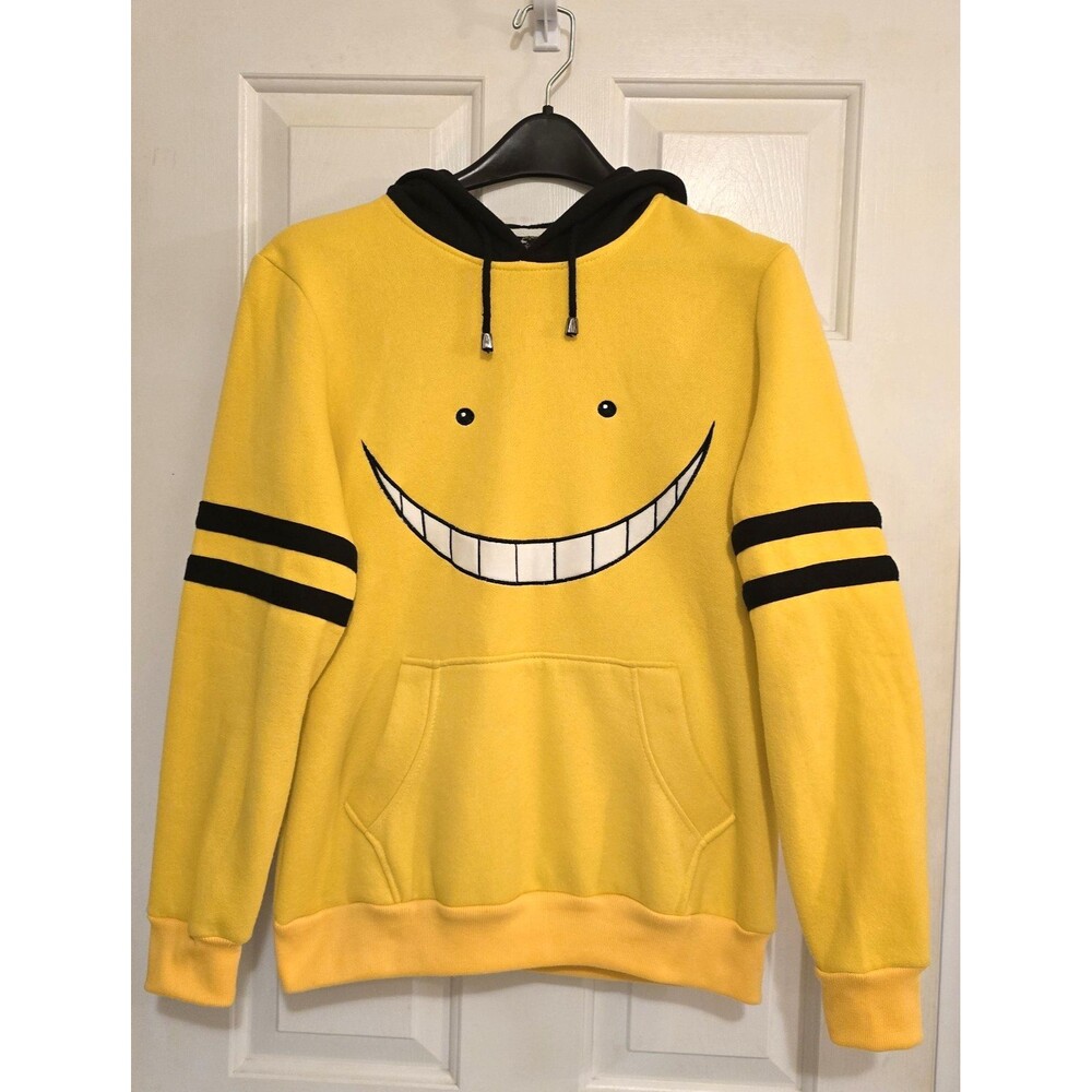 Assassination Classroom Koro Sensei Anime Hoodie Yellow Cosplay Sweatshirt XL Ch